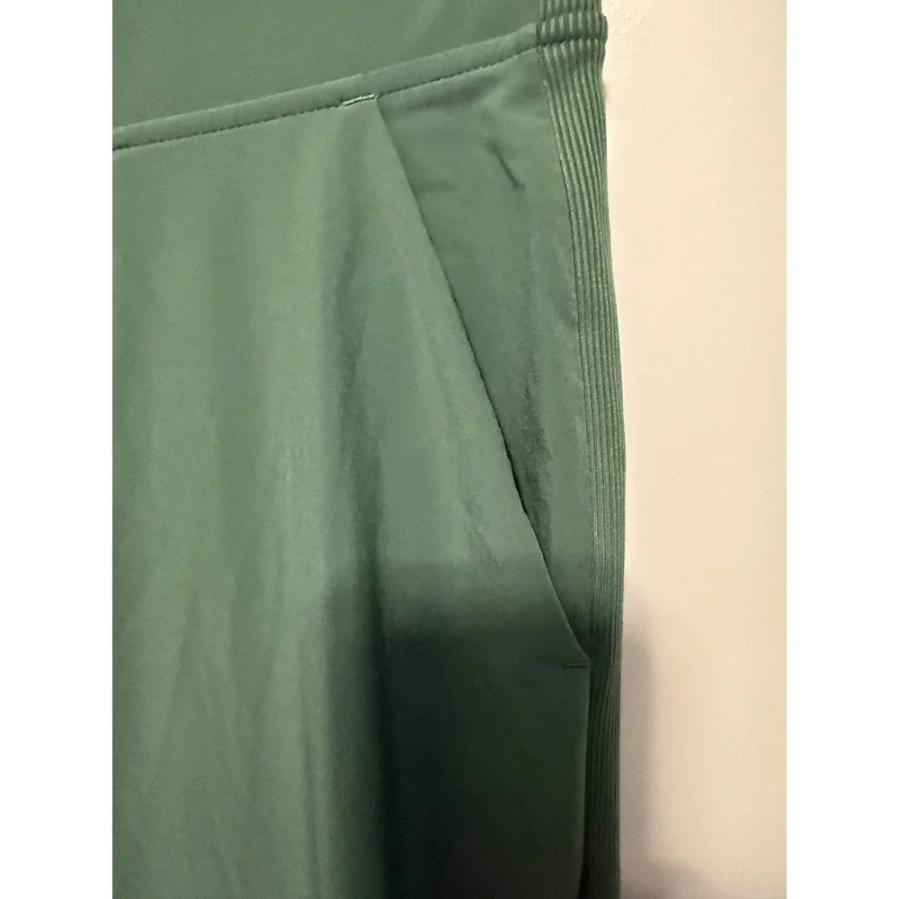 Athleta Green Athleisure Jogger Ankle Pants Women's Brooklyn Sz 6 Ribbed Sides - Picture 4 of 14